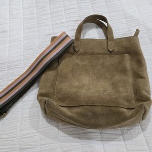 Madewell Tan and Pink Crossbody Bag with Relaxed Silhouette